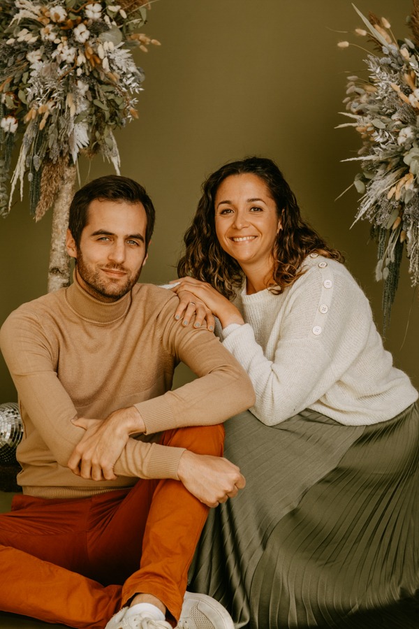 couple fond vert